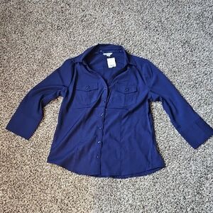 Cato Deep Blue Button-Up Shirt